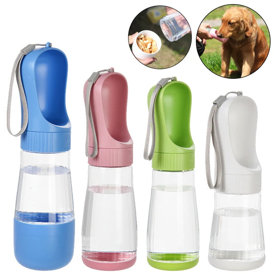 Bouteille d'eau portable pour chien avec récipient pour nourriture intégré, distributeur d'eau 2 en 1 pour animaux de compagnie, convient aux petits et grands chiens, chats et labradors.